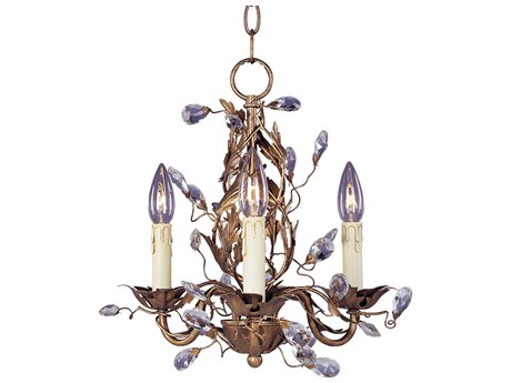Maxim Lighting Elegante 3-Light Etruscan Gold Crystal Candelabra Chandelier