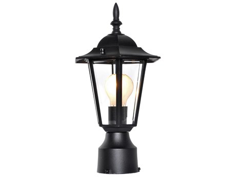 Maxim Lighting Builder Cast Black & Clear Glass Outdoor Post Light