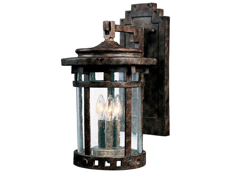 Maxim Lighting Santa Barbara DC & Seedy Glass 3 - Light Incandescent Outdoor Wall Light