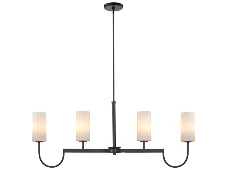 Maxim Lighting Town And Country 4-Light Black Glass Cylinder Island Pendant