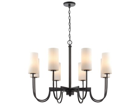 Maxim Lighting Town And Country 8-Light Black Glass Candelabra Cylinder Chandelier