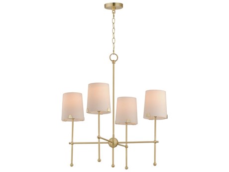 Maxim Lighting Huntington 4-Light Satin Brass Glass Chandelier