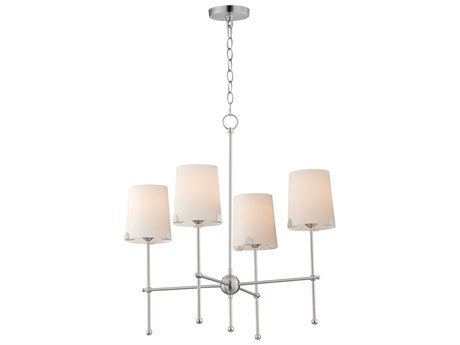 Maxim Lighting Huntington 4-Light Satin Nickel Glass Chandelier