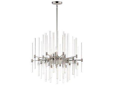 Maxim Lighting Divine 8-Light Polished Nickel Glass Linear Pendant