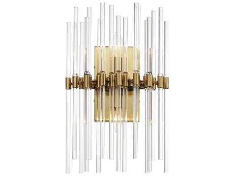 Maxim Lighting Divine 2-Light Heritage Brass Glass Wall Sconce