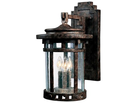 Maxim Lighting Santa Barbara VX & Seedy Glass 3 - Light Incandescent Outdoor Wall Light