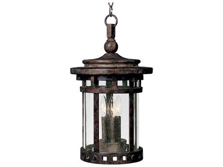 Maxim Lighting Santa Barbara VX & Seedy Glass 3 - Light Incandescent Outdoor Hanging Light