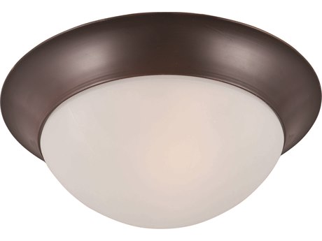 Maxim Lighting Essentials 1-Light Oil Rubbed Bronze Glass Bowl Flush Mount