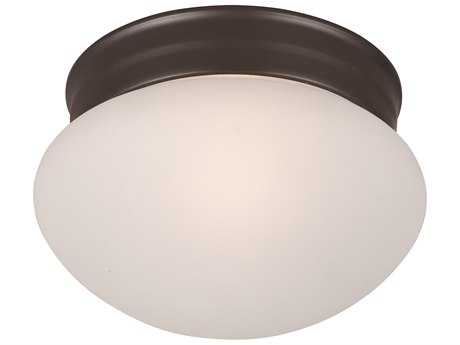 Maxim Lighting Essentials 1-Light Oil Rubbed Bronze Glass Bowl Flush Mount