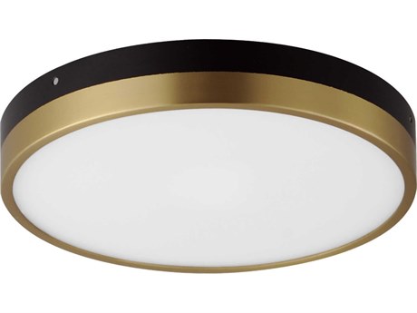 Maxim Lighting Dapper 1-Light Black Antique Brass LED Round Flush Mount