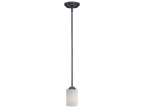 Maxim Lighting Deven 1-Light Satin Brass Glass Cylinder Mini Pendant