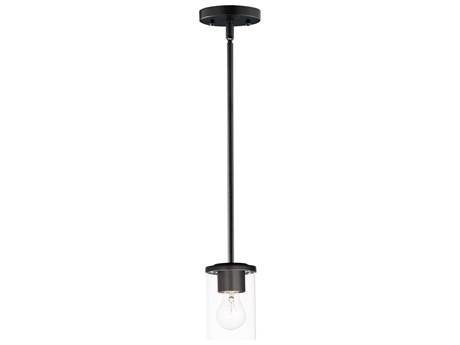 Maxim Lighting Corona 1-Light Black Glass Cylinder Linear Mini Pendant