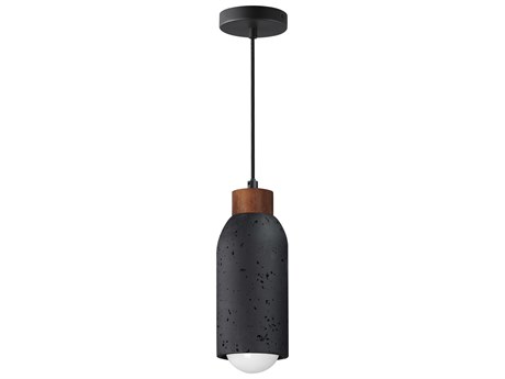 Maxim Lighting Pompeii 1-Light Lava Black Cylinder Mini Pendant