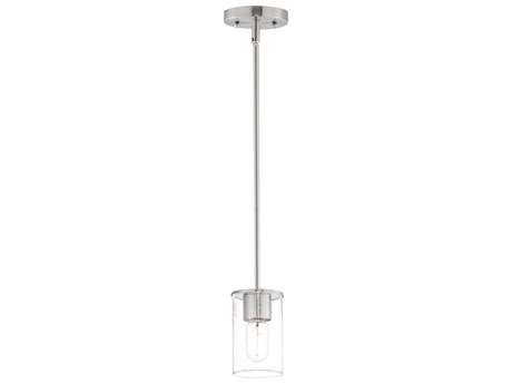 Maxim Lighting Sleek 1-Light Satin Nickel Glass Cylinder Linear Mini Pendant