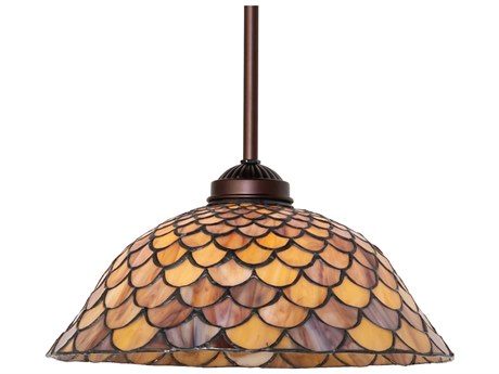 Meyda Tiffany Fishscale 1-Light Mahogany Bronze Dome Pendant