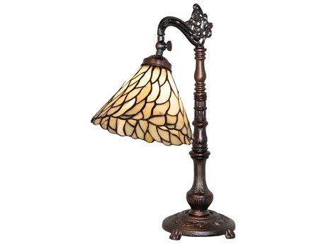 Meyda Willow Jadestone Mahogany Bronze Green Desk Lamp