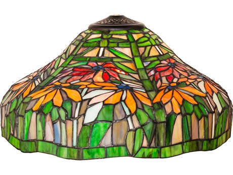 Meyda Poinsettia Orange Green Shade