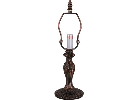 Meyda Fleur Mahogany Bronze 1-Light Table Lamp