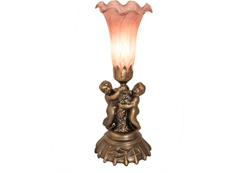 Meyda Pink Bronze Traditional Table Lamp