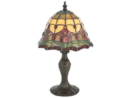 Meyda Colonial Tulip Brown Traditional Table Lamp