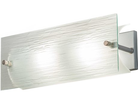 Meyda Quadrato 2-Light Nickel Clear Glass Vanity Light