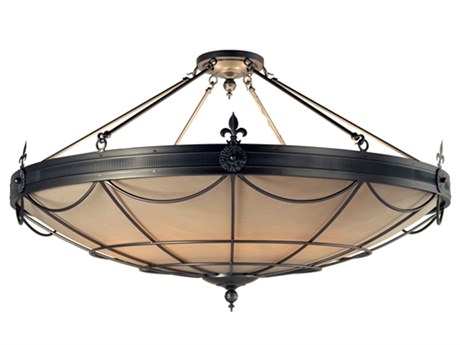 Meyda Halcyon 12-Light Bronze Glass Bowl Semi Flush Mount
