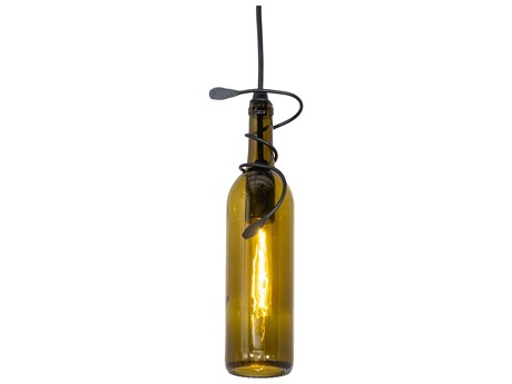 Meyda Tuscan Vineyard 1-Light Black Metal Mini Pendant