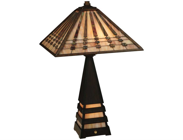 Meyda Tiffany Ra Lighted Base Multi Color Table Lamp 131510