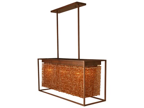 Meyda Bronze Crystal Linear Island Pendant