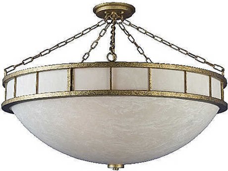 Meyda Gold Glass Bowl Semi Flush Mount