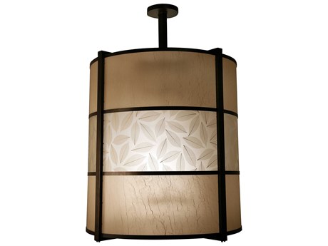 Meyda 12-Light Black Drum Pendant