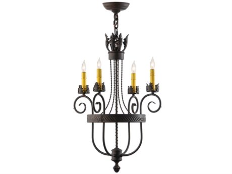 Meyda Antonia 4-Light Cajun Spice Textured Bronze Candelabra Chandelier