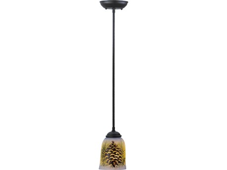 Meyda Pinecone 1-Light Black Traditional Mini Pendant