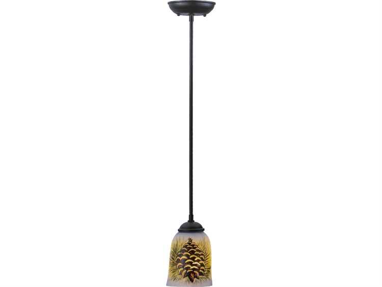 Meyda Pinecone 1-Light Black Traditional Mini Pendant