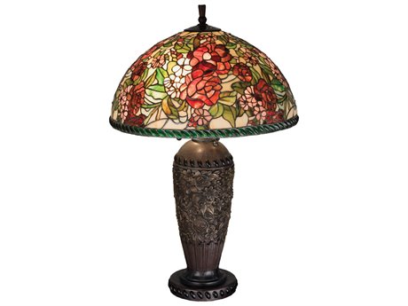 Meyda Romance Rose Verdigris Brown Buffet Lamp