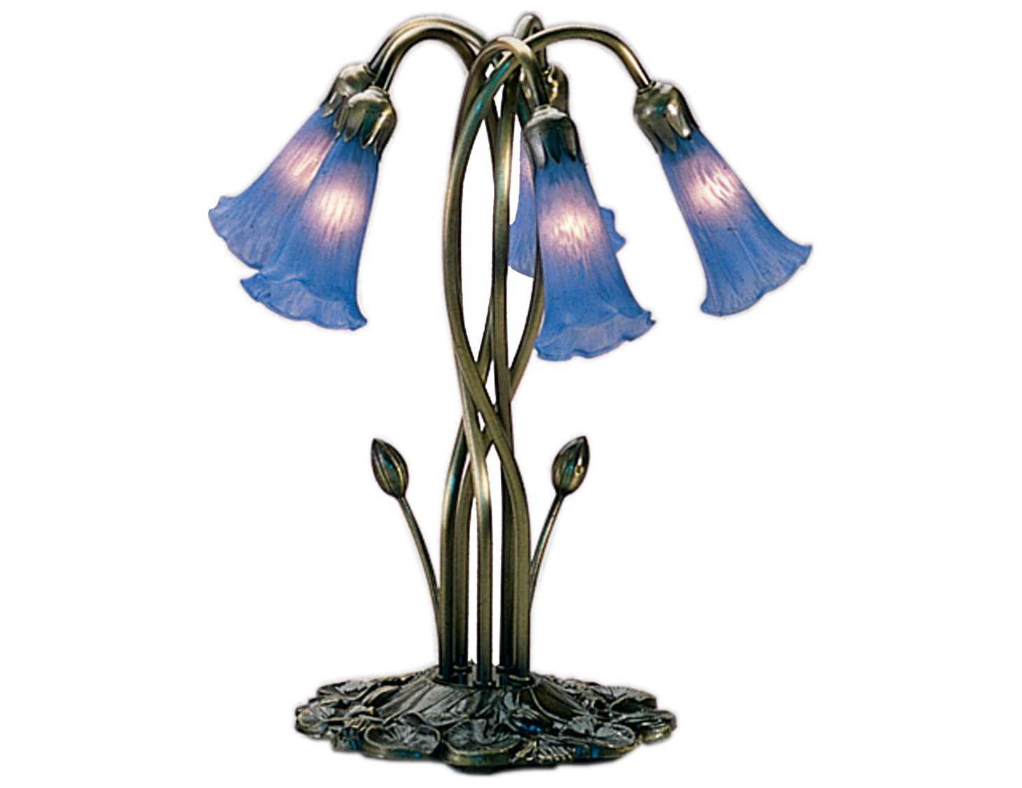 Meyda Tiffany Pond Lily Blue Accent Table Lamp MY14995