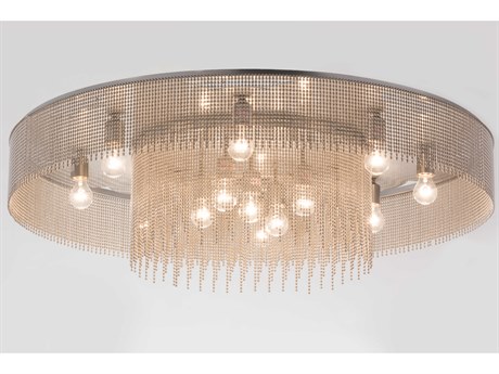 Meyda Nickel Chrome Round Flush Mount