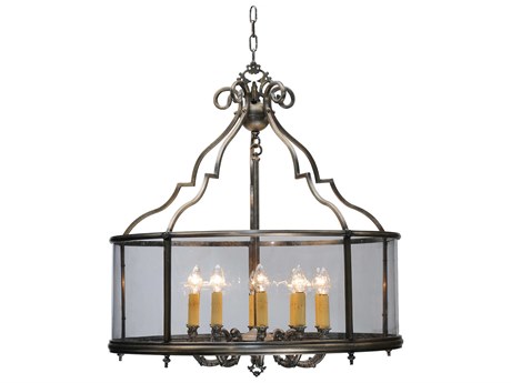 Meyda 10-Light Bronze Glass Chandelier