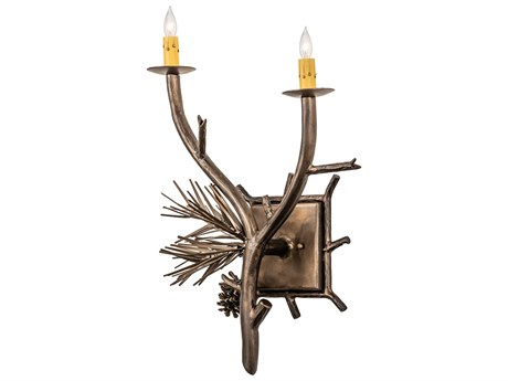 Meyda Lone Pine 2-Light Antique Copper Wall Sconce