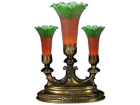 Meyda Amber/green Tiffany Pond Lily Amber/Green Amber green Glass Traditional Table Lamp