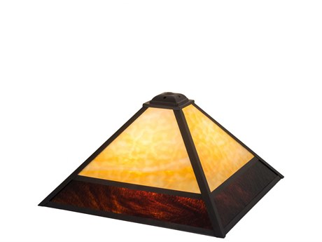 Meyda Mission Brown / Beige 17" Glass Shade