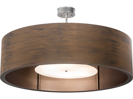 Meyda Cilindro 6-Light Nickel Drum Pendant