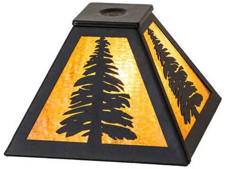 Meyda Tall Pines 8" Amber Glass Shade