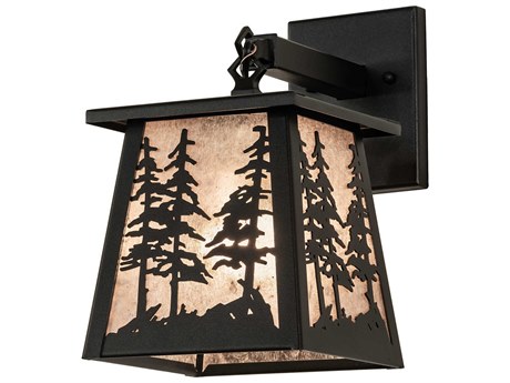Meyda Pines 1-Light Black Glass Wall Sconce