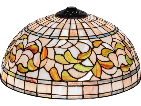 Meyda Green / Beige / White 16" Tiffany Turning Leaf Shade