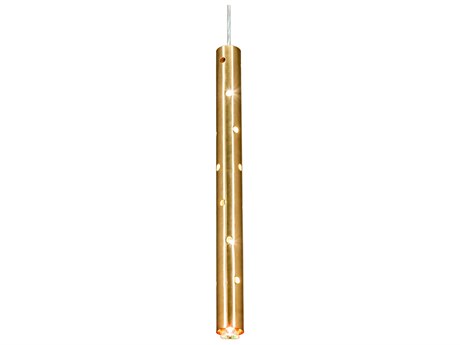 Meyda 1-Light Brass Tint LED Cylinder Linear Mini Pendant