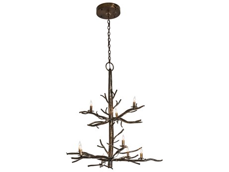 Meyda Winter Solstice 9-Light Brown LED Candelabra Chandelier