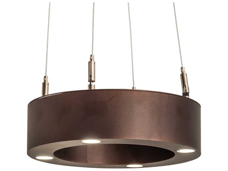 Meyda 4-Light Mahogany Bronze LED Round Mini Pendant