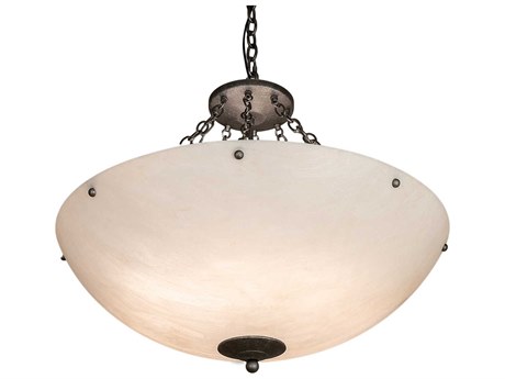 Meyda Madison 8-Light Galvinized Gray Glass Bowl Pendant