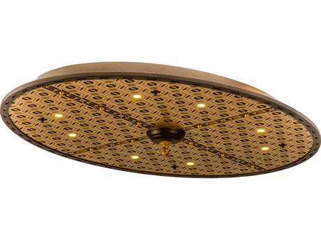 Meyda 8 1-Light Bronze LED Geometric Round Flush Mount